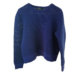 Y2K Lauren Ralph Lauren Blue Crew Neck Sweater with Details